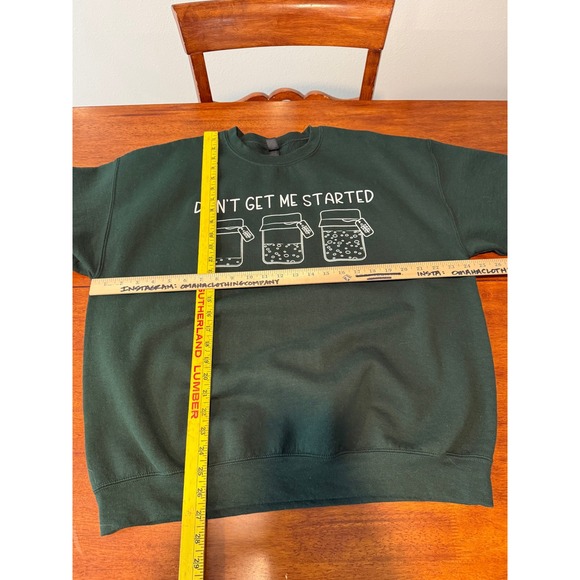 Dont Get Me Started Sourdough Green Graphic Sweatshirt XL Womens Crewneck - Picture 4 of 10
